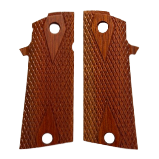 RIA - 1911 Double Stack FS HC Grips - w/Magwell  w/Double Diamond - Blood Wood