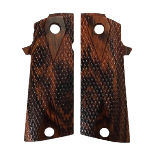 RIA - 1911 Double Stack FS HC Grips - w/MagWell - w/Double Diamond - Cocobolo 2