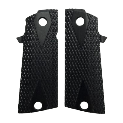 RIA - 1911 Double Stack FS HC Grips - w/MagWell, w/Double Diamond - Dymalux Charcoal