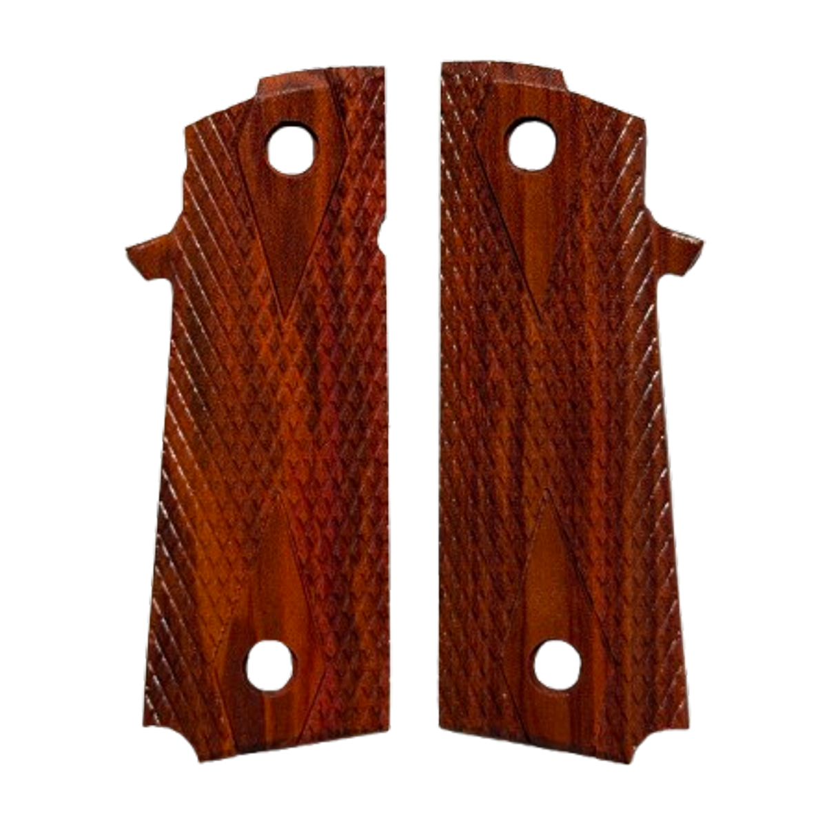 RIA - 1911 Double Stack FS HC Grips - w/NO MagWell, w/Double Diamond - Redheart