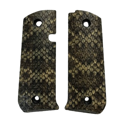 RIA - 1911 Baby Rock 380 ACP Grips - Genuine Rattle Snake Skin