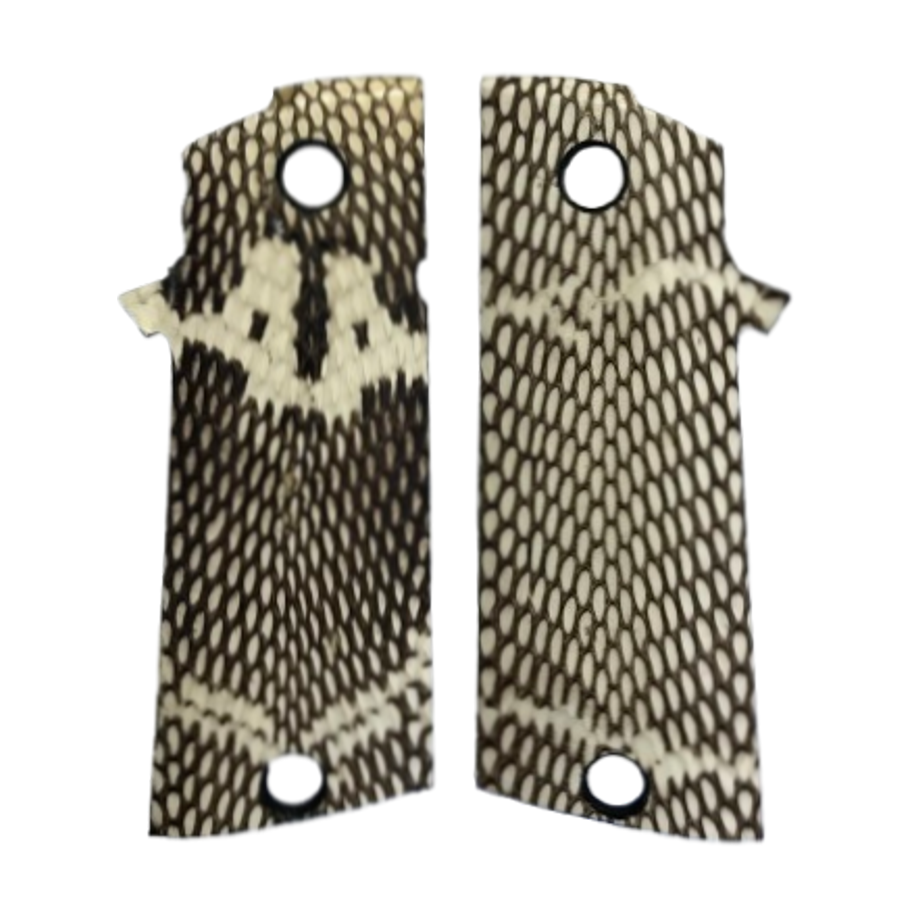 RIA - 1911 Double Stack FS HC Grips - w/MagWell - Asian Cobra Snake Skin (Natural color)