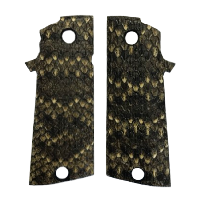 RIA - 1911 Double Stack FS HC Grips - w/MagWell - Genuine Rattle Snake Skin (#1)