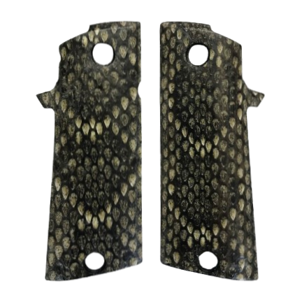 RIA - 1911 Double Stack FS HC Grips - w/MagWell - Genuine Rattle Snake Skin (#1)