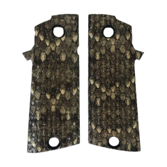 RIA - 1911 Double Stack FS HC Grips - w/MagWell - Genuine Rattle Snake Skin (#1)