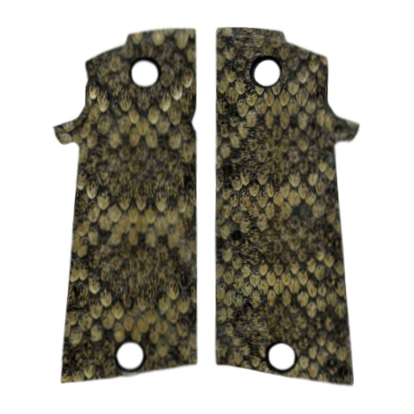 RIA - 1911 Double Stack FS HC Grips - w/MagWell - Genuine Rattle Snake Skin (#1)
