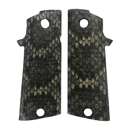 RIA - 1911 Double Stack FS HC Grips - w/MagWell - Genuine Rattle Snake Skin (#2)