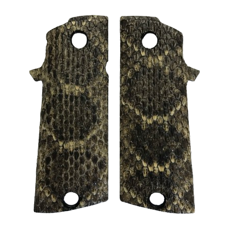 RIA - 1911 Double Stack FS HC Grips - w/MagWell - Genuine Rattle Snake Skin (#1)