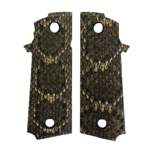 RIA - 1911 Double Stack FS HC Grips - w/NO MagWell - Genuine Rattle Snake Skin (#1)