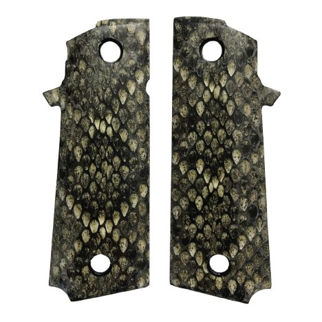 RIA - 1911 Double Stack FS HC Grips - w/NO MagWell - Genuine Rattle Snake Skin (#1)