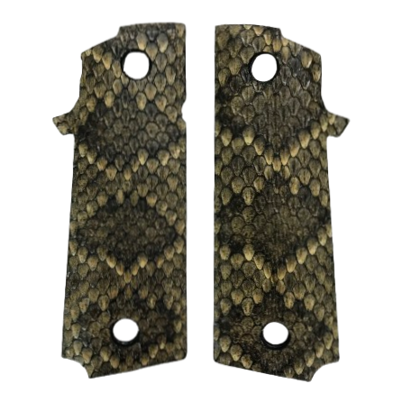 RIA - 1911 Double Stack FS HC Grips - w/NO MagWell - Genuine Rattle Snake Skin (#2)