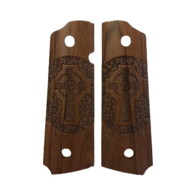 RIA - 1911 A1 Full size grips - w/Ambi Safety w/Magwell  - Nicaraguan Rosewood - Celtic cross