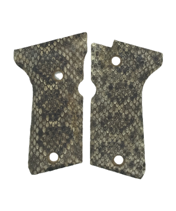 Beretta 92 Compact Size Grips - Genuine Rattle Snake Skin (Brown in color)