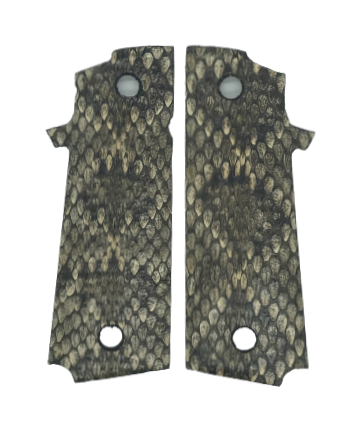 RIA - ROCK/TAC ULTRA FS HC w/NO MagWell Grips - Genuine Rattle Snake Skin (Brown in color)